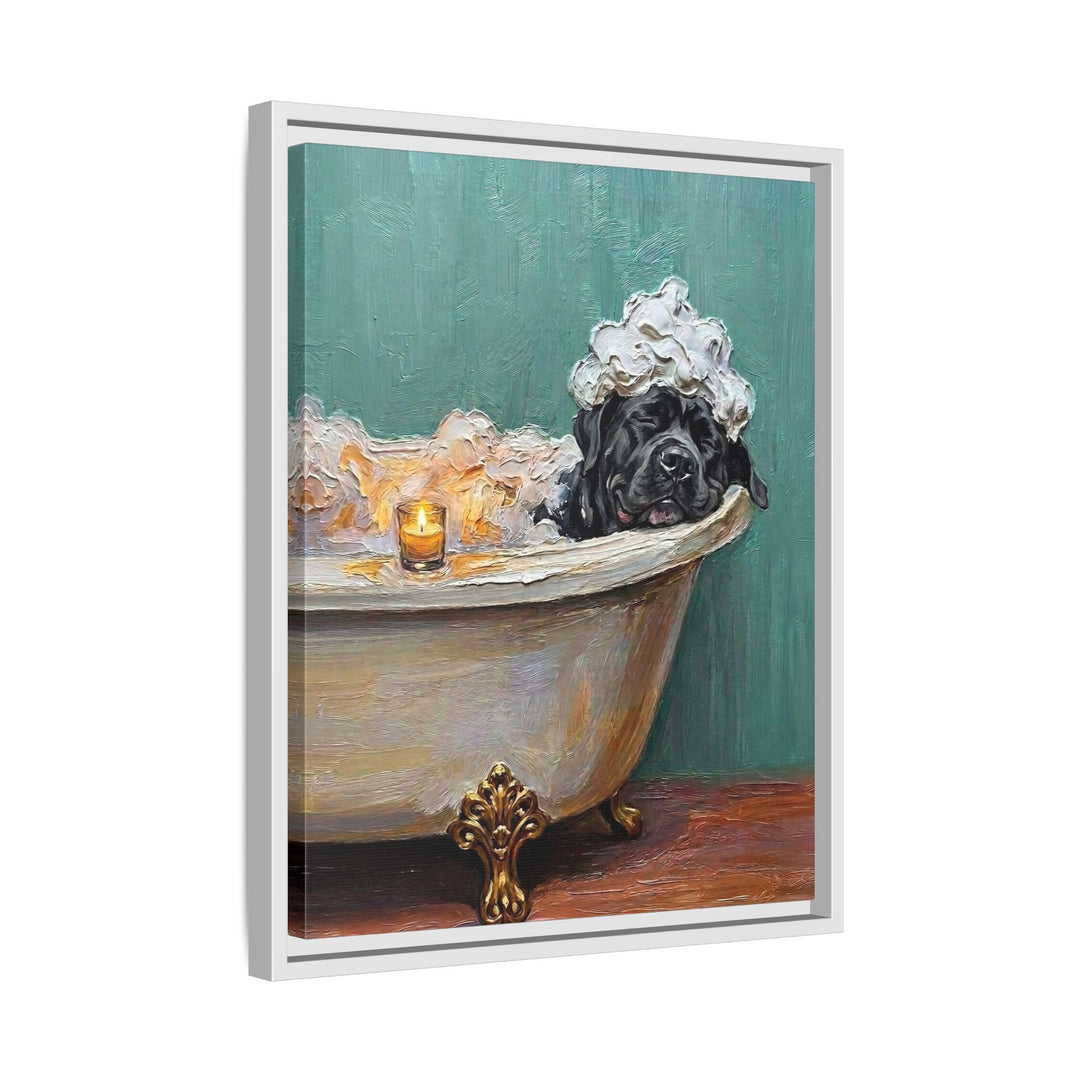"Spa Day" - Cane Corso Vertical Framed Canvas - Dog Lover Wall Art