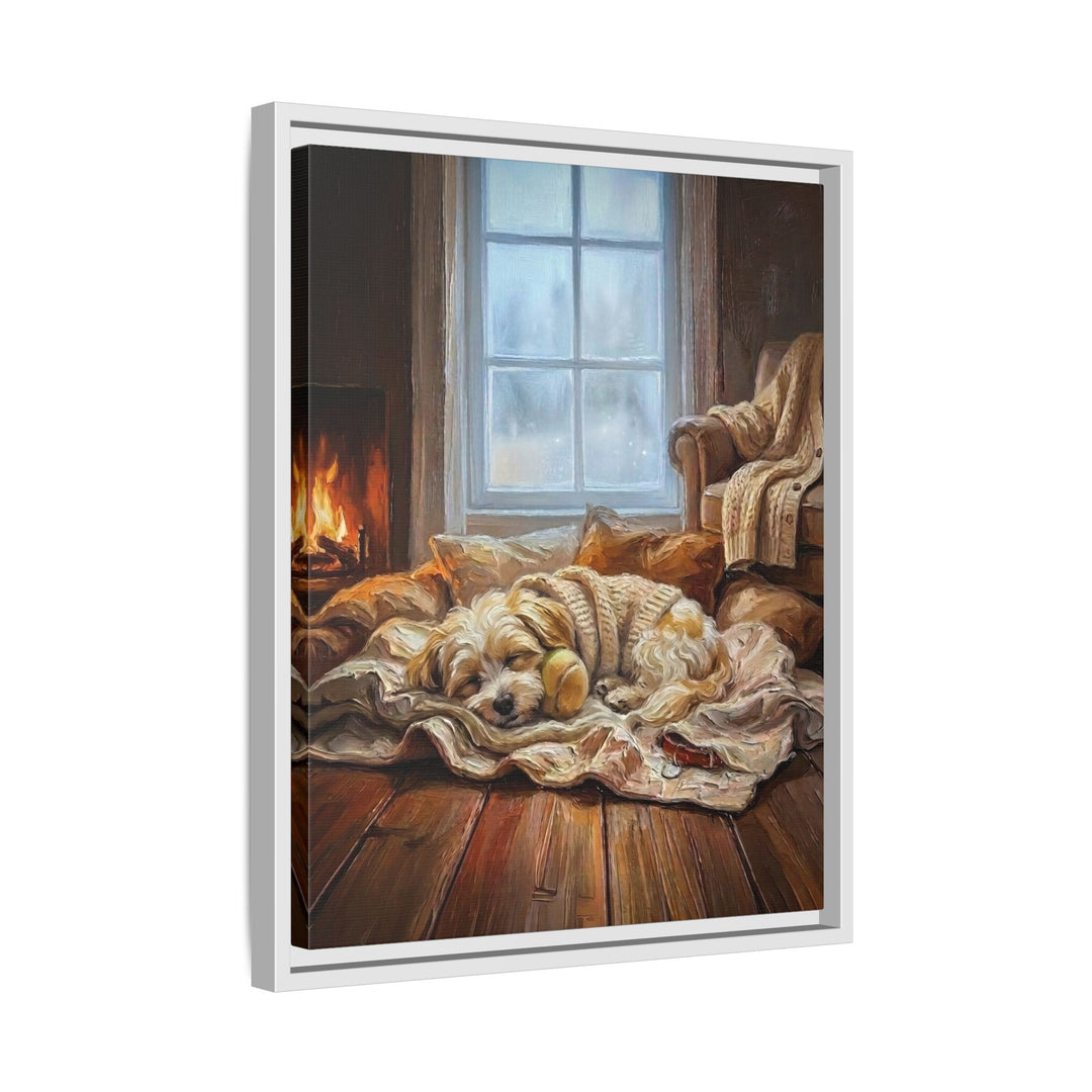 "Calm Memories" - Havanese Vertical Framed Canvas - Dog Lover Wall Art