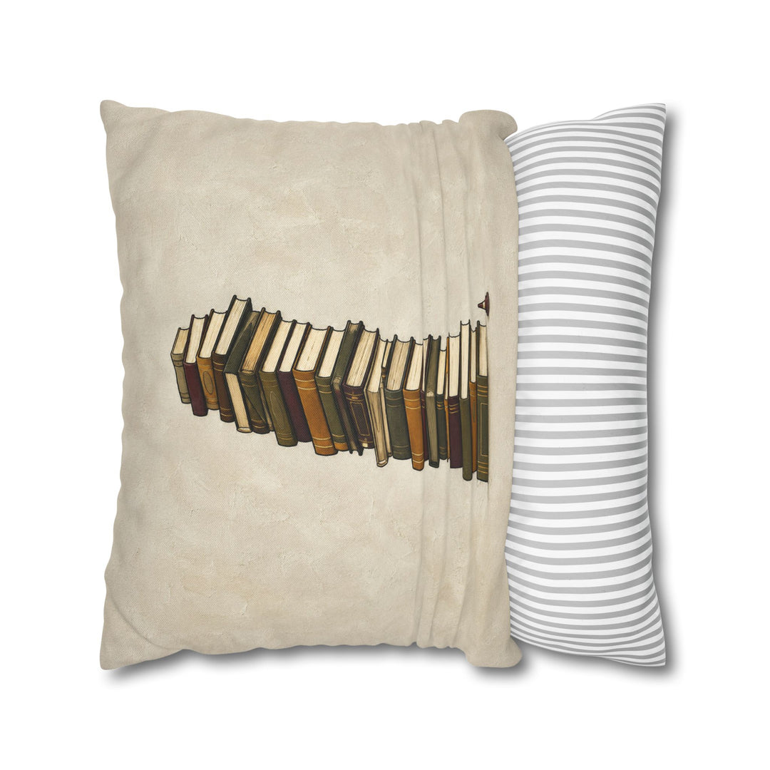 TBR Tower – Bookshelf Art with a Leaning Stack and a Cone – Pillow / Cover