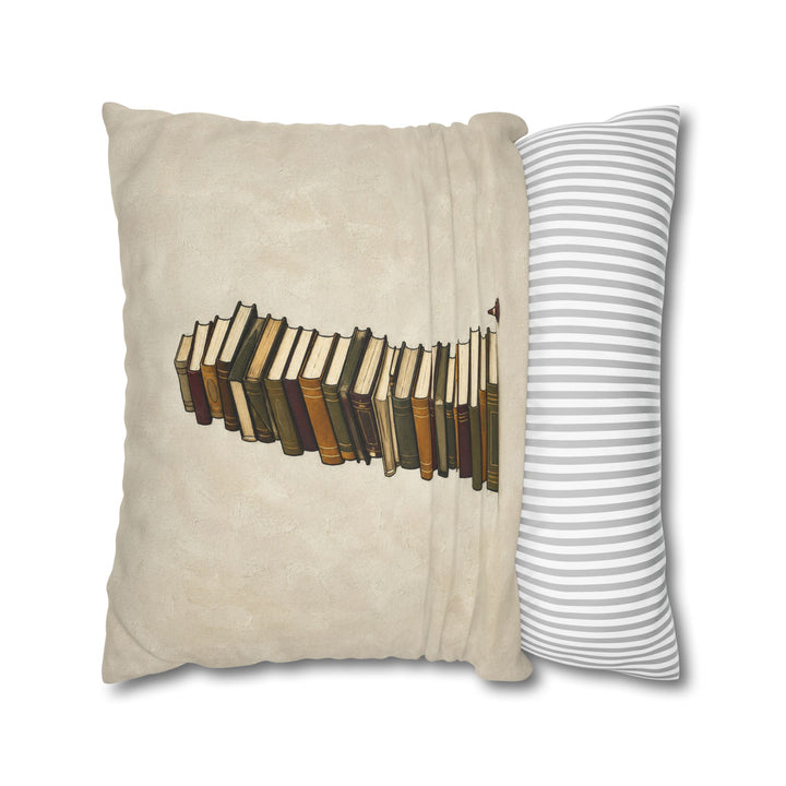 TBR Tower – Bookshelf Art with a Leaning Stack and a Cone – Pillow / Cover
