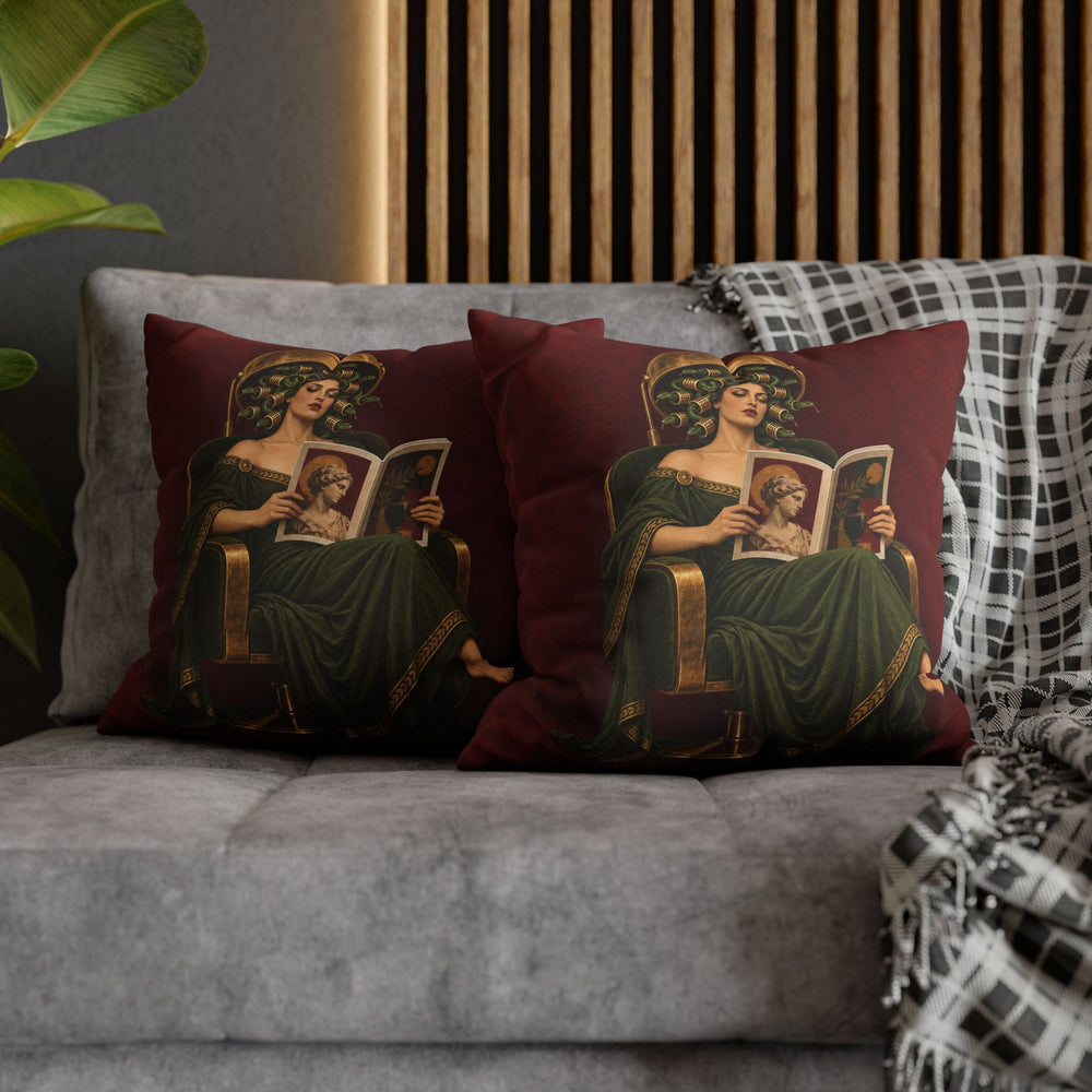 Medusa's Salon Day – Medusa Wall Art with a Dryer Hood and Curlers – Pillow / Cover