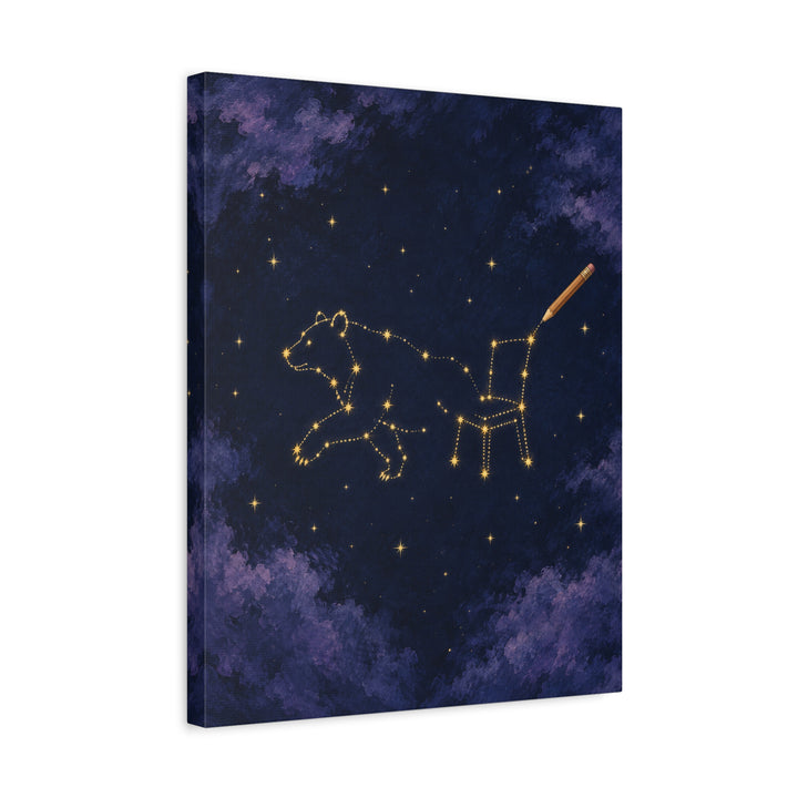 Connect the Stars – Celestial Wall Art with a Half Drawn Constellation – Canvas / Framed Canvas