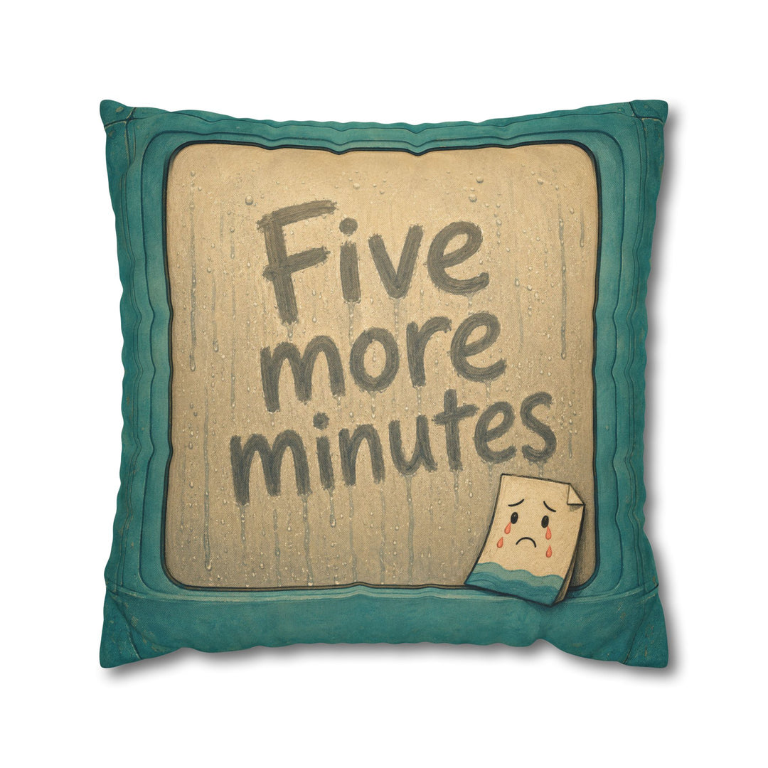 Five More Minutes of Hot Water – Funny Bathroom Art with a Steamy Shower Quote – Pillow / Cover