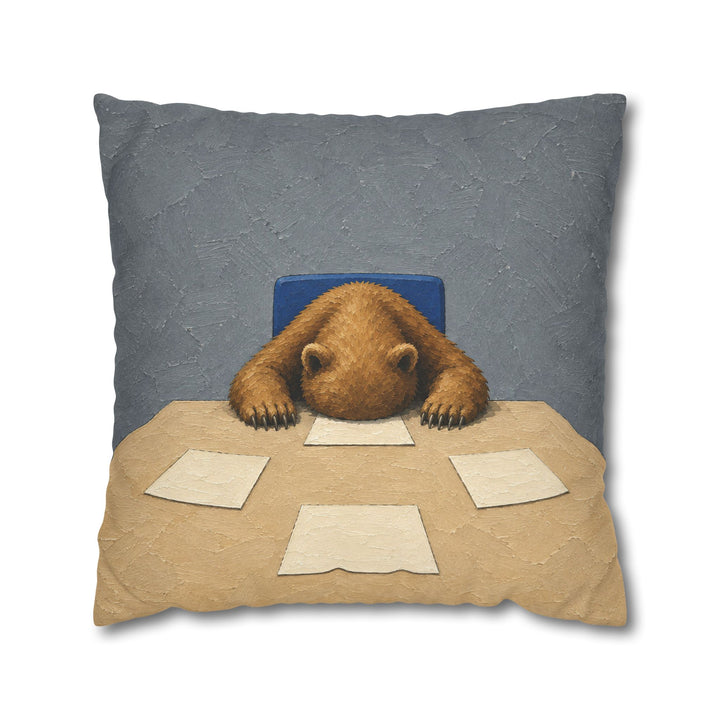 Could've Been An Email – Funny Office Decor with a Bear Face Down at the Table – Pillow / Cover