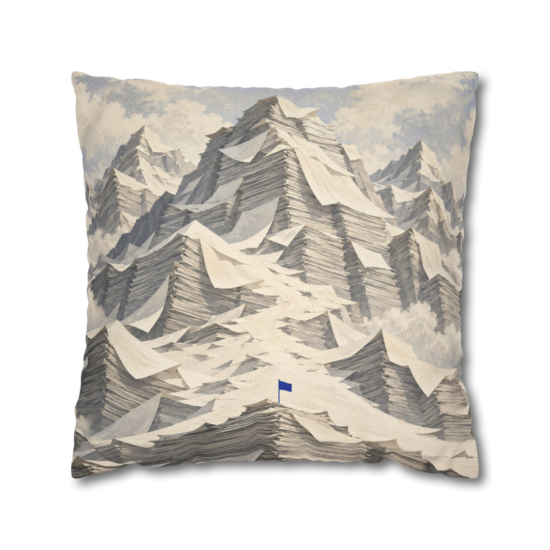 Inbox Mountain – Funny Office Wall Art with a Paper Alpine Range – Pillow / Cover