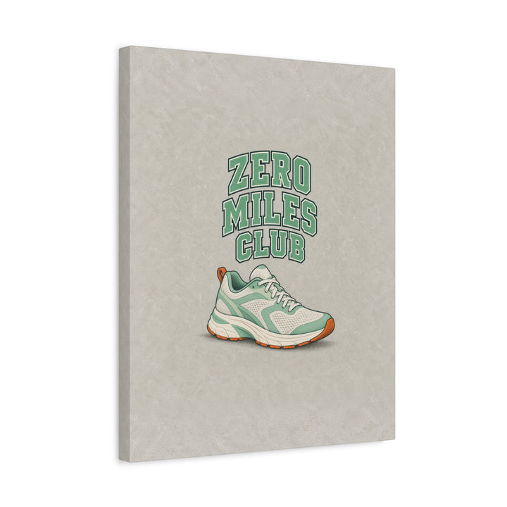 Zero Miles Club – Running Art with Proud Athletic Lettering – Canvas / Framed Canvas