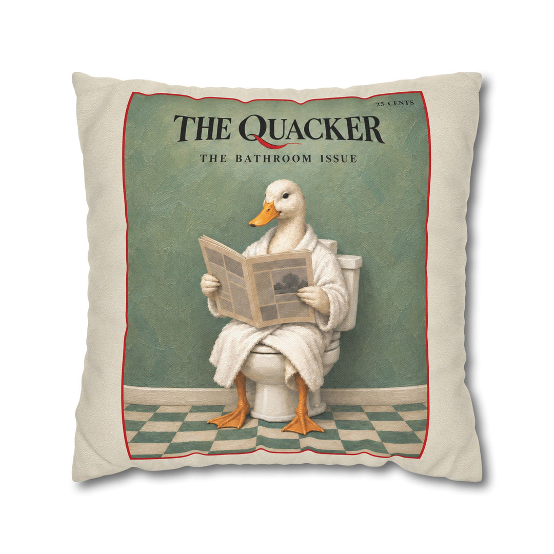 The Quacker – Magazine Cover Art with an Elegant Fictional Masthead – Pillow / Cover