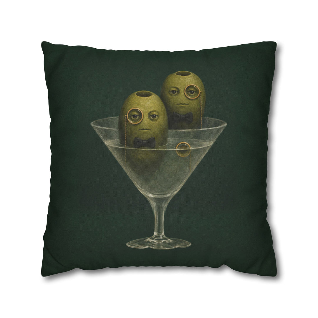 Dirty Martini Society – Espresso Martini Art with Three Olives in Monocles – Pillow / Cover