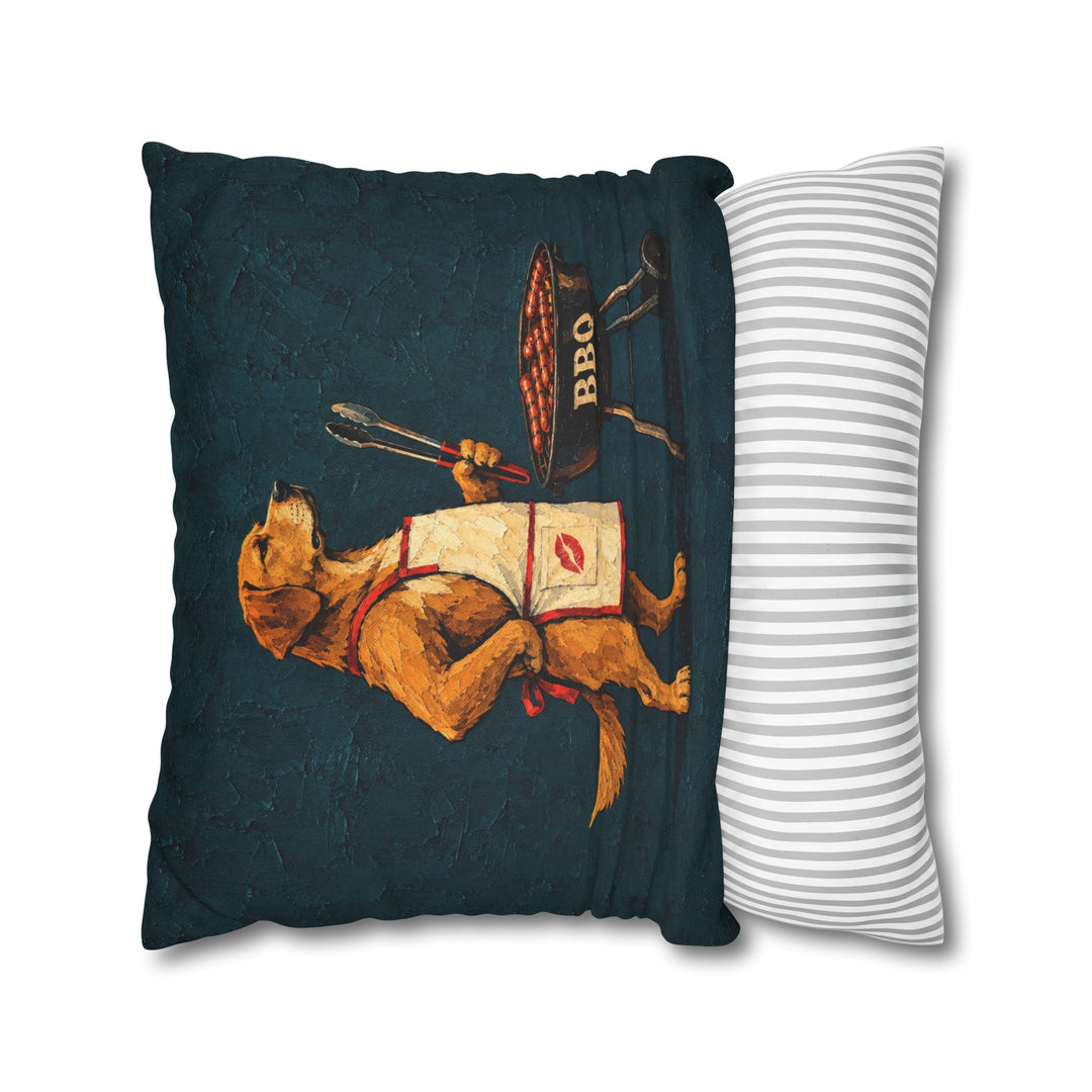 Grill Sergeant – Designer Wall Art with an Apron and a Guarded BBQ – Pillow / Cover