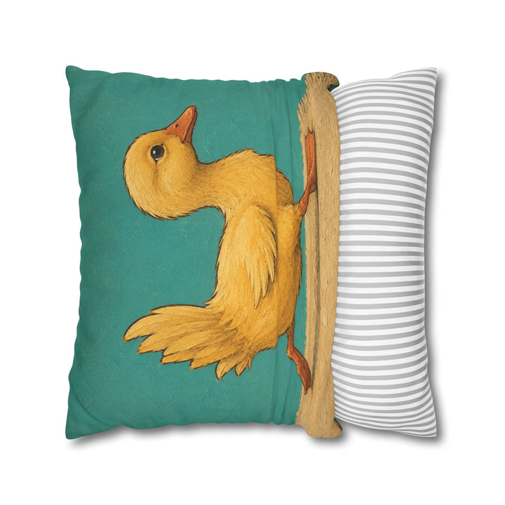 Rear View – Funny Bathroom Art with a Duck Waddling Away – Pillow / Cover