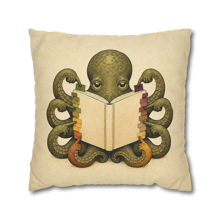 Fully Annotated – Book Lover Wall Art with an Octopus and Sticky Tabs – Pillow / Cover