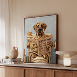 "Morning Business" - Great Dane Vertical Framed Canvas - Dog Lover Wall Art