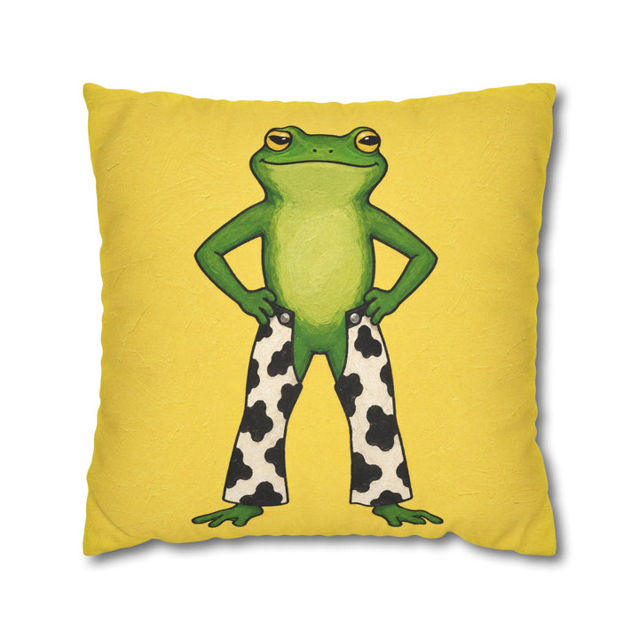 Ranch Dressing – Cowgirl Wall Art with a Frog on Butter Yellow – Pillow / Cover
