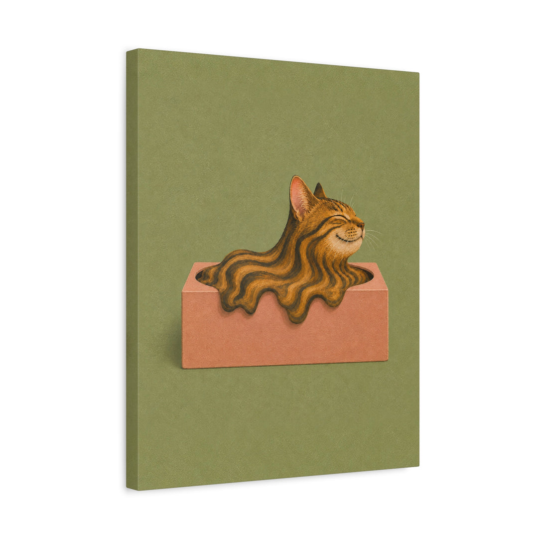 Box Logic II – Funny Cat Art with a Tissue Carton and Liquid Physics – Canvas / Framed Canvas
