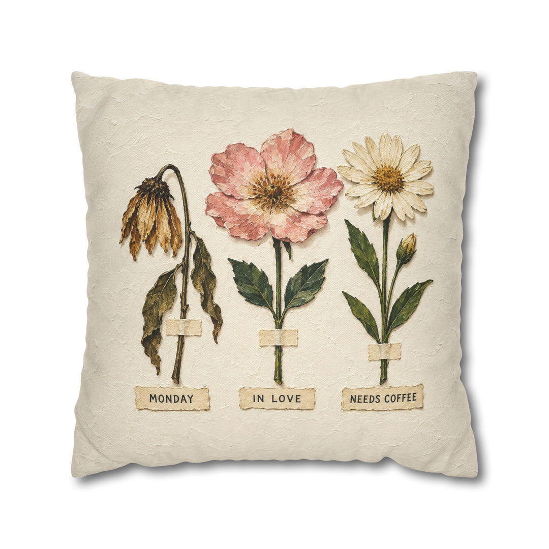Herbarium of Moods – Botanical Wall Art with Blooms Labeled by Mood – Pillow / Cover