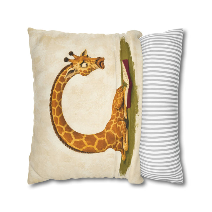 Plot Twist – Library Wall Art with a Giraffe and Chapter Twelve – Pillow / Cover