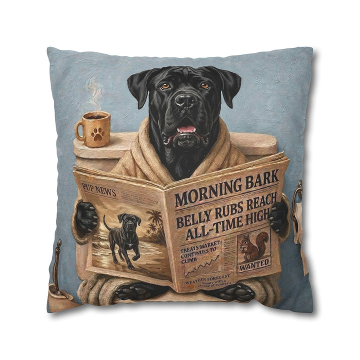 "Morning Business" - Cane Corso Throw Pillow - Dog Lover Home Decor