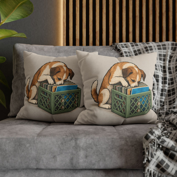 Crate Digger – Vinyl Record Decor with a Nose Deep in First Pressings – Pillow / Cover