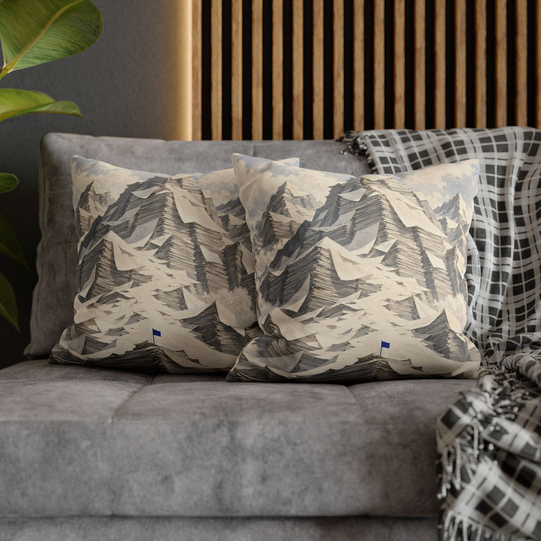 Inbox Mountain – Funny Office Wall Art with a Paper Alpine Range – Pillow / Cover