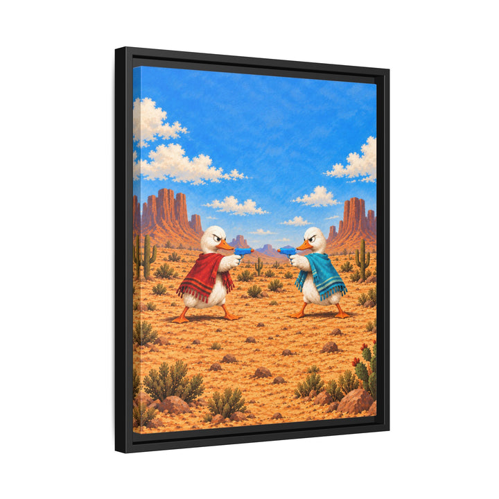 High Noon – Western Wall Art with a Gunslinger in a Tiny Poncho – Canvas / Framed Canvas