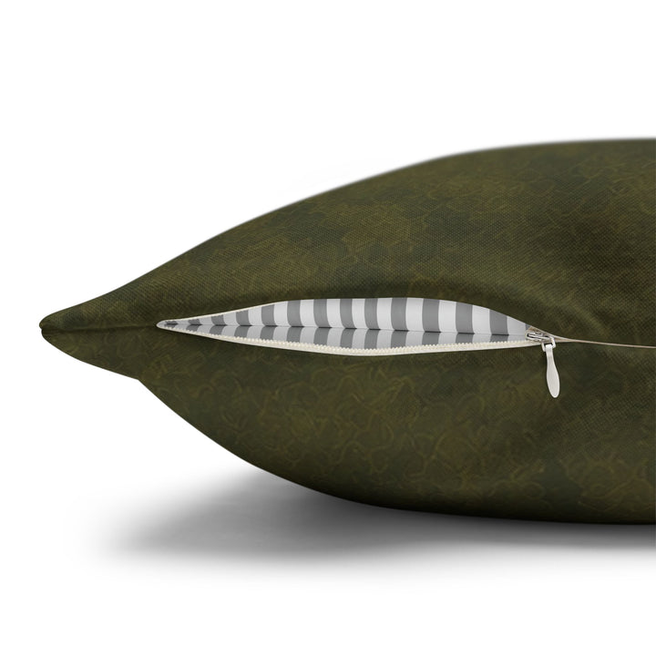 The Crown Jewel – Toilet Paper Art with a Formal Opossum on Moss Green – Pillow / Cover