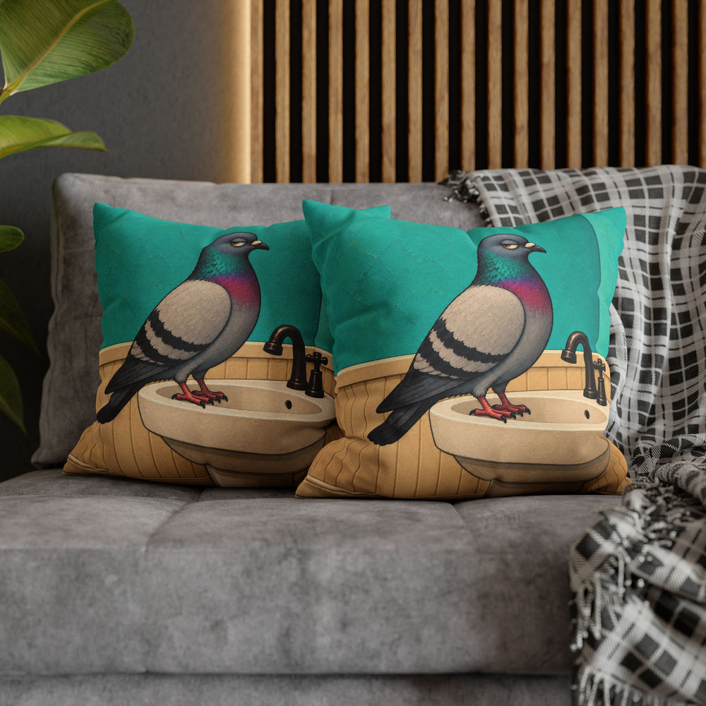 Half Bath Philosopher – Half Bath Decor with a Judgmental Pigeon – Pillow / Cover
