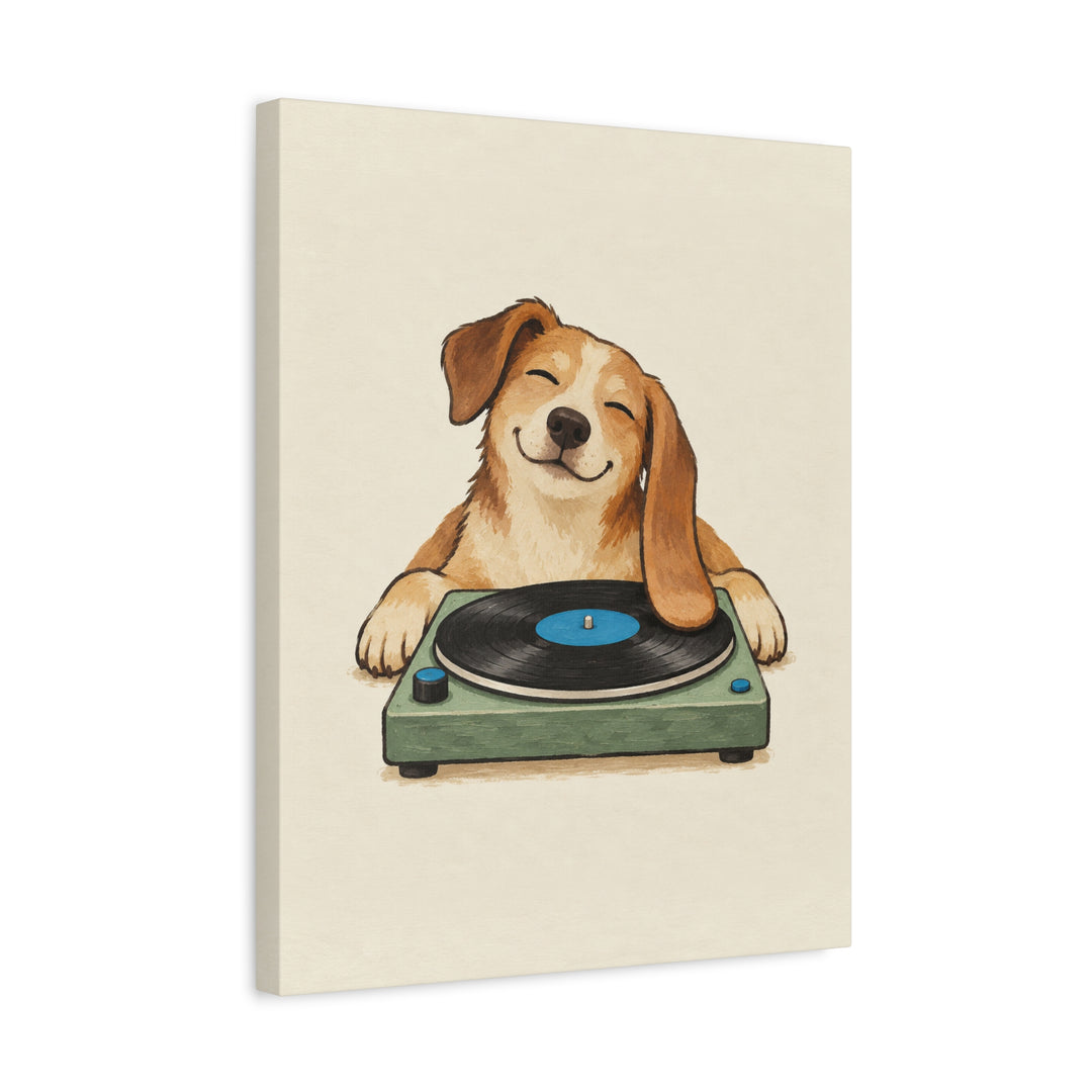 Side A – Vinyl Record Decor with an Ear on a Spinning Disc – Canvas / Framed Canvas
