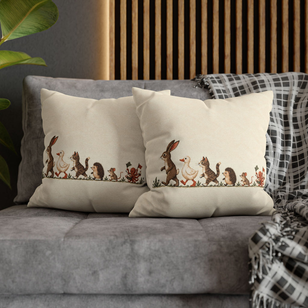 The Parade – Bunny Nursery Decor with a Size Ordered Animal March – Pillow / Cover