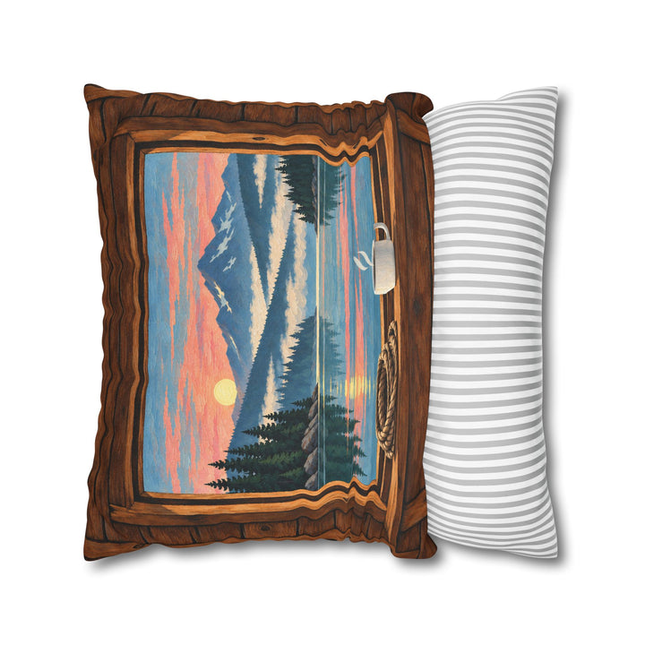 Lake Morning – Lake House Decor with an Open Portal Onto Still Water – Pillow / Cover