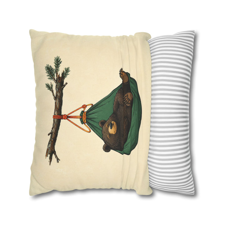 Bear Bag Fail – Bear Wall Art with a Hammock Swing on the Hoist – Pillow / Cover