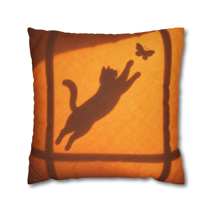 The Chase – Butterfly Wall Art with Shadow Theater on a Sunlit Wall – Pillow / Cover