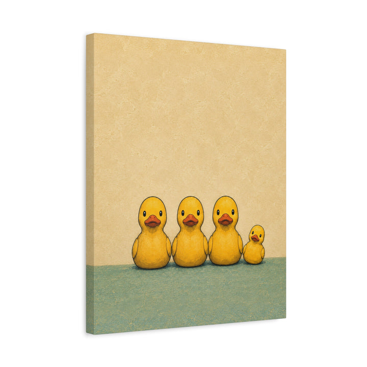 Rubber Duck Family Portrait – Funny Bathroom Wall Art with a Victorian Bath Toy Photo – Canvas / Framed Canvas