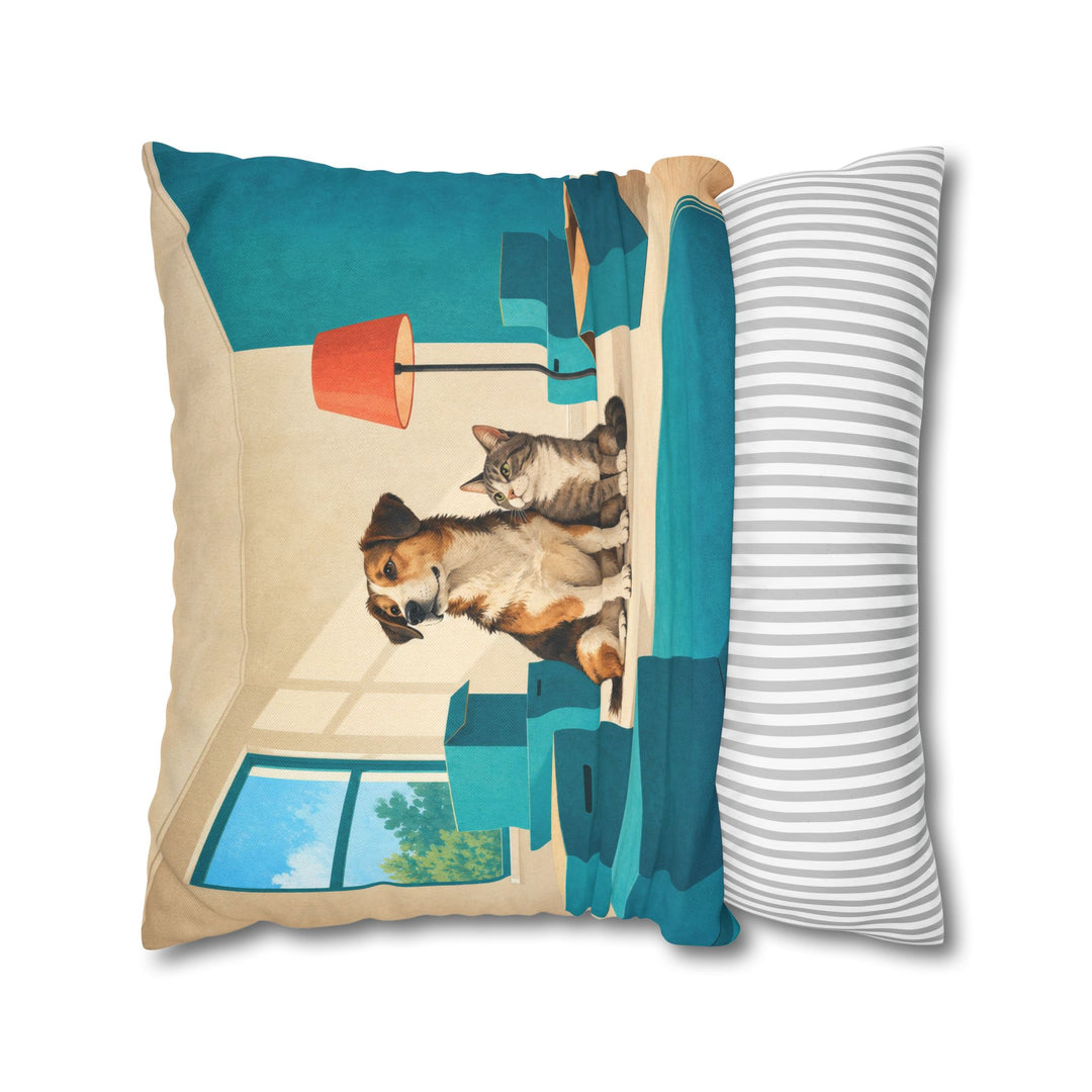 Home Sweet Chaos – Eclectic Wall Art with Moving Boxes in an Empty Room – Pillow / Cover