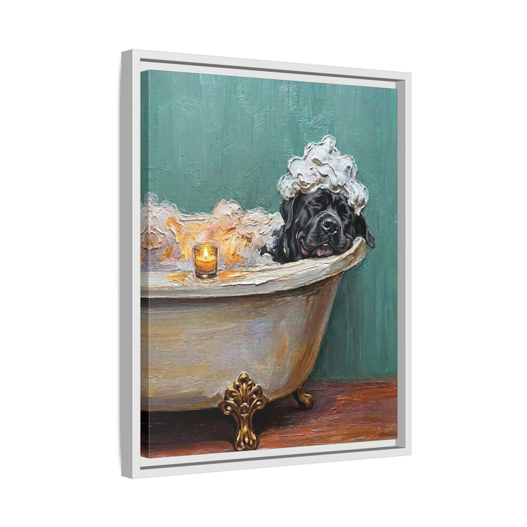 "Spa Day" - Cane Corso Vertical Framed Canvas - Dog Lover Wall Art