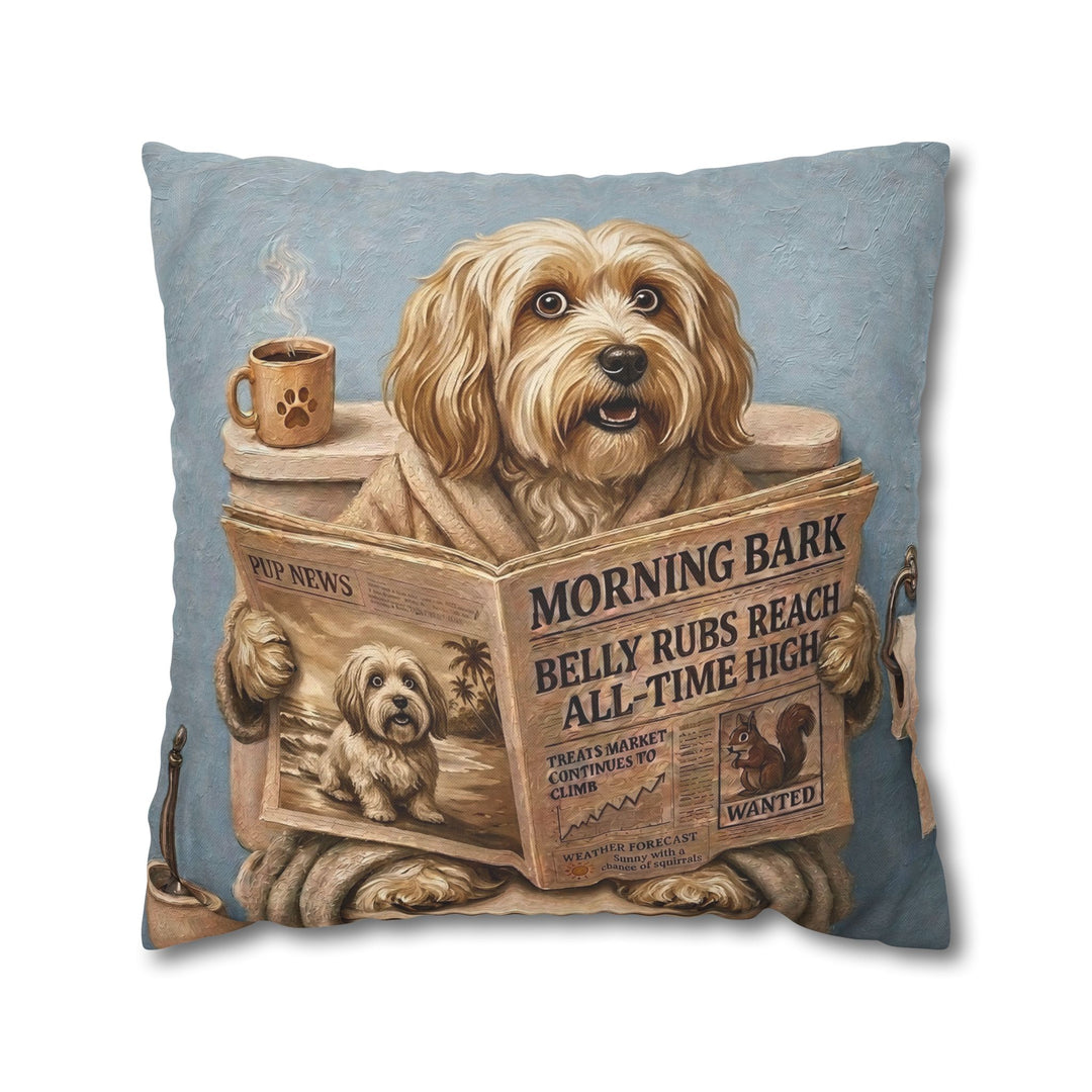 "Morning Business" - Havanese Pillow Cover - Dog Lover Home Decor