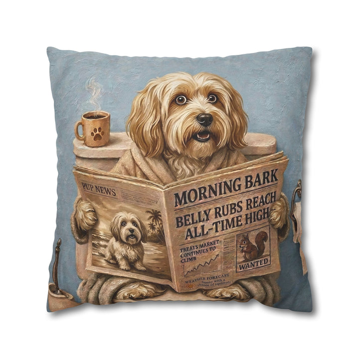 "Morning Business" - Havanese Pillow Cover - Dog Lover Home Decor