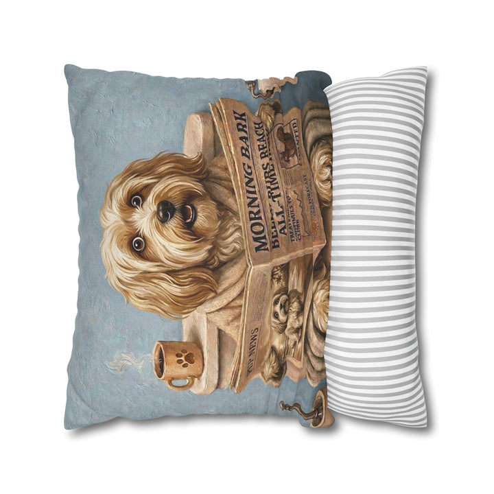 "Morning Business" - Havanese Pillow Cover - Dog Lover Home Decor