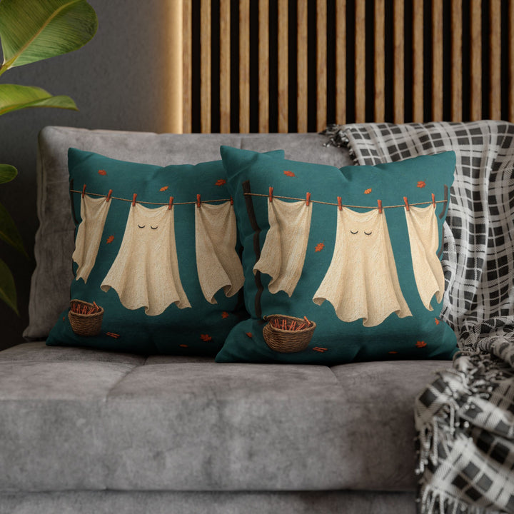 Ghost Laundry Day – Ghost Art with White Sheets and Two Eye Holes – Pillow / Cover