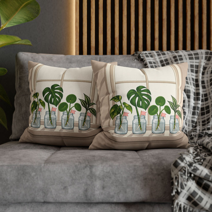 The Propagation Station – Plant Wall Art with Windowsill Jars and Milestones – Pillow / Cover