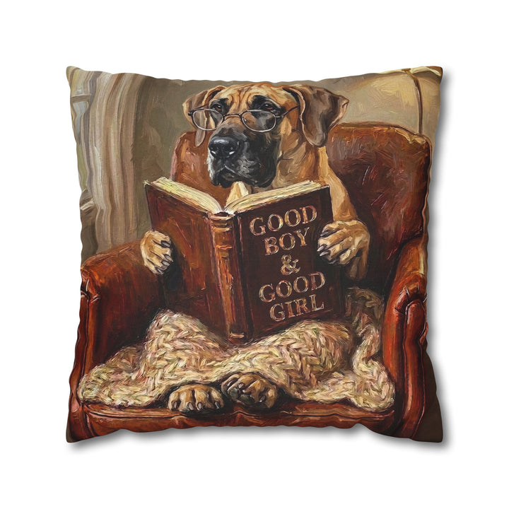"Evening Read" - Great Dane Throw Pillow - Dog Lover Home Decor