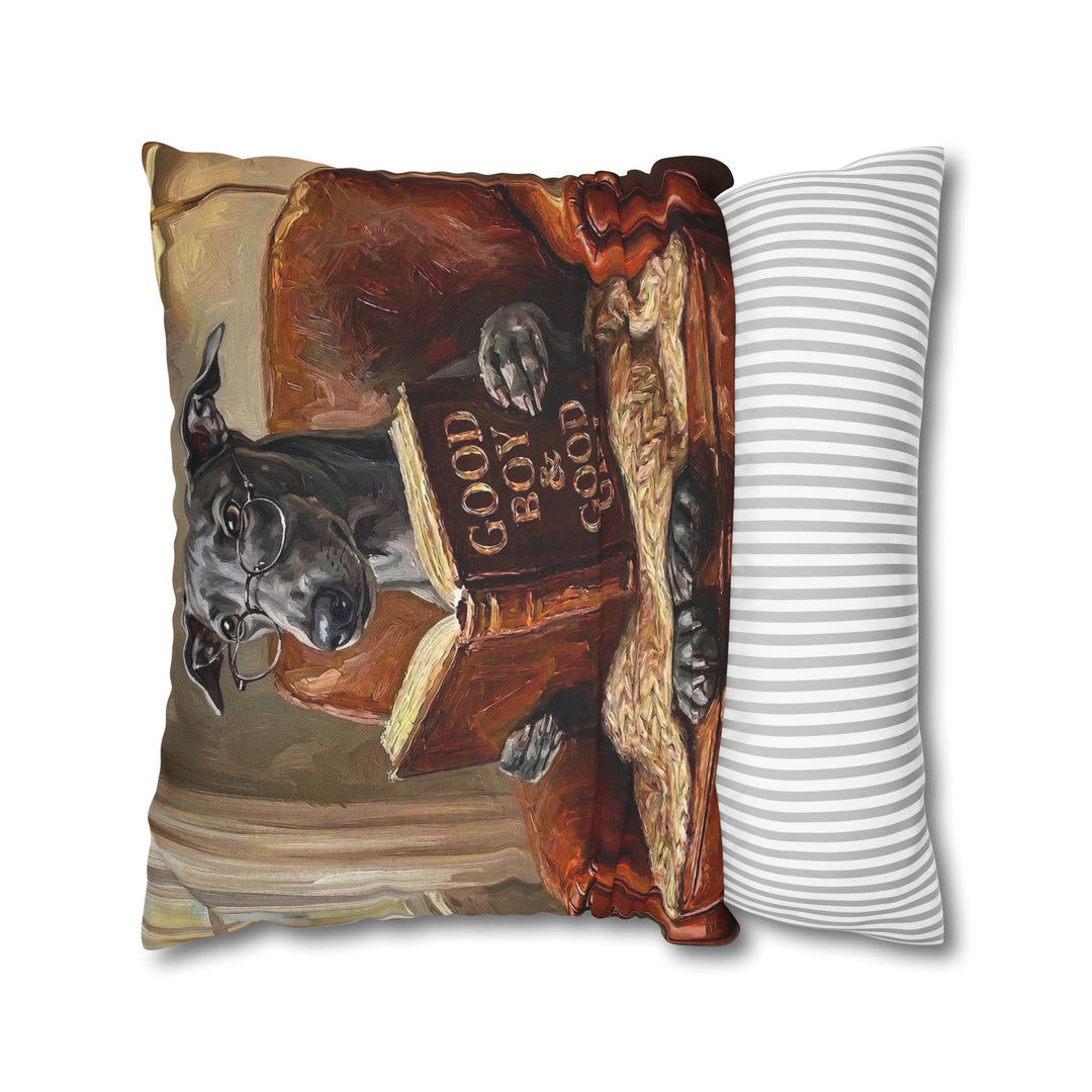 "Evening Read" - Italian Greyhound Throw Pillow - Dog Lover Home Decor