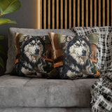 "Before Coffee" - Husky Pillow Cover - Dog Lover Wall Art Home Decor