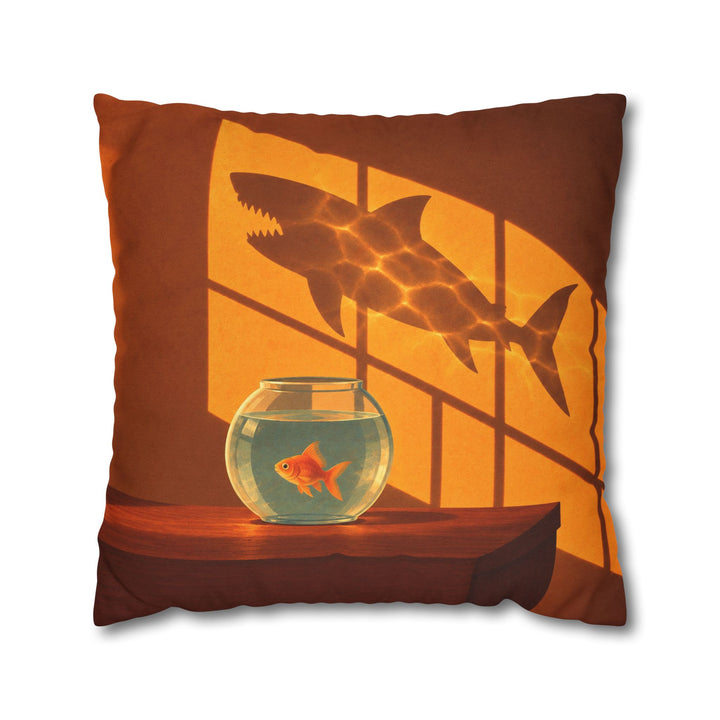 Big Ideas – Funny Office Wall Art with a Goldfish Casting Shadows – Pillow / Cover