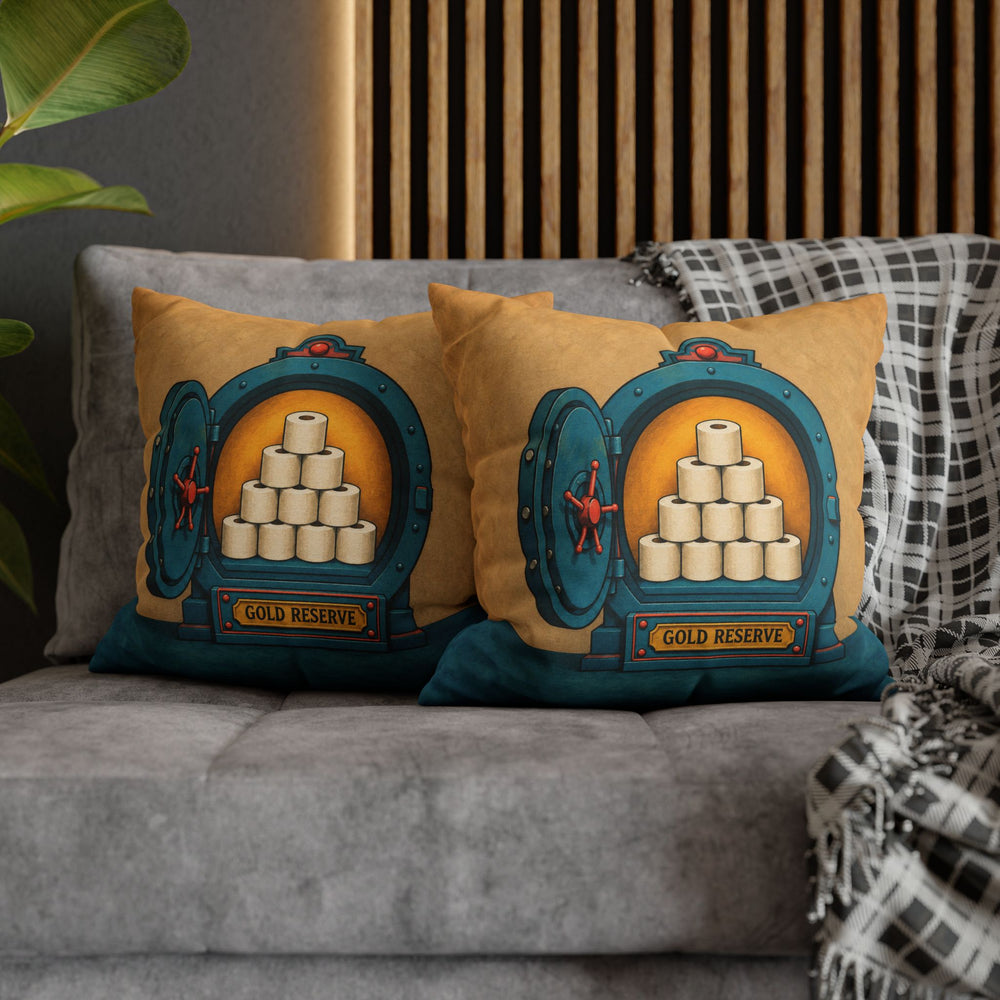 The Gold Reserve – Funny Bathroom Art with a Toilet Paper Vault – Pillow / Cover