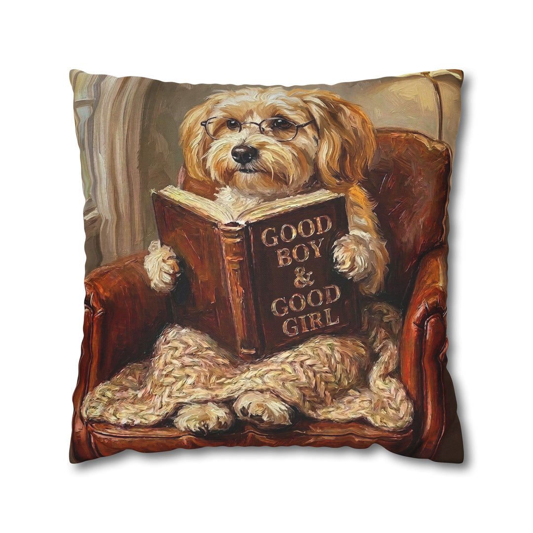 "Evening Read" - Havanese Throw Pillow - Dog Lover Home Decor