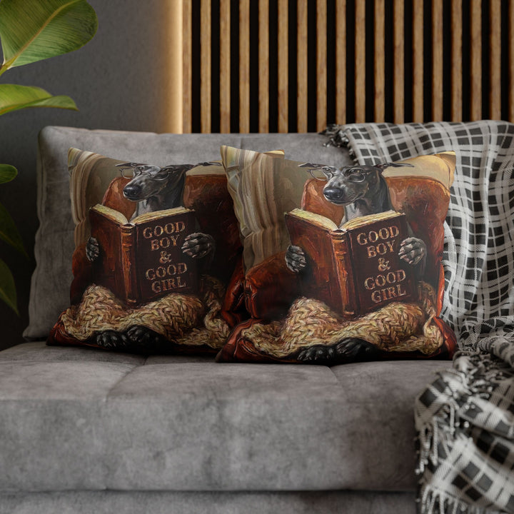 "Evening Read" - Italian Greyhound Throw Pillow - Dog Lover Home Decor