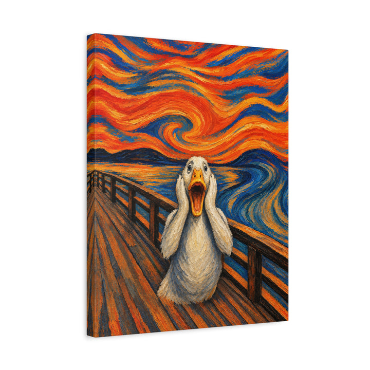 The Quack – Expressionist Art with a Swirling Orange Blue Sky – Canvas / Framed Canvas