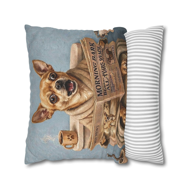 "Morning Business" - Chihuahua Throw Pillow - Dog Lover Home Decor