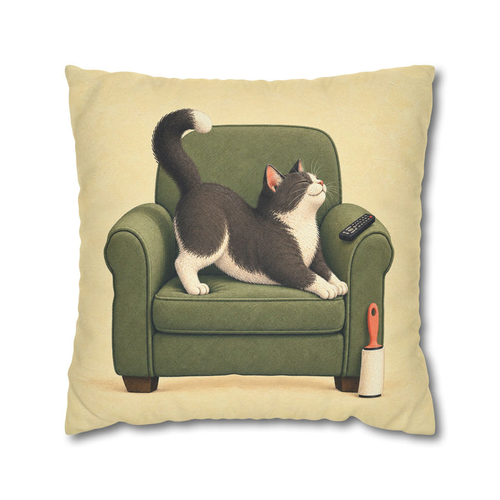 Cat Dad Club – Cat Dad Art with a Reserved Armchair and a Remote – Pillow / Cover