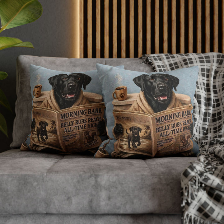 "Morning Business" - Labrador Pillow Cover - Dog Lover Home Decor